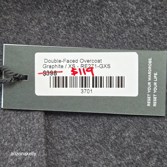 NWT Wool Blend Double Faced Overcoat in Graphite The Reset R Label XS - Picture 9 of 13